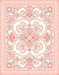 Coral Floral Medallion Pattern Rug
