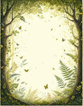 Enchanted Forest Butterflies Ferns Rug