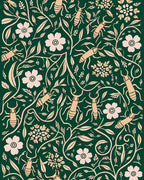 Nature Inspired Bug Flower Pattern Rug