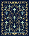 Elegant Floral Swirls With Fleur De Lis Rug