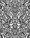 Intricate Abstract Black White Organic Design Rug