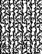 Abstract Black White Organic Waves Rug