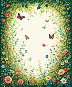 Lush Garden Butterfly Floral Meadow Rug