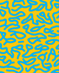 Abstract Blue Line Yellow Pattern Rug