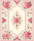 Elegant Floral Scrollwork Pattern Rug
