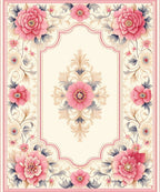 Elegant Floral Scrollwork Pattern Rug