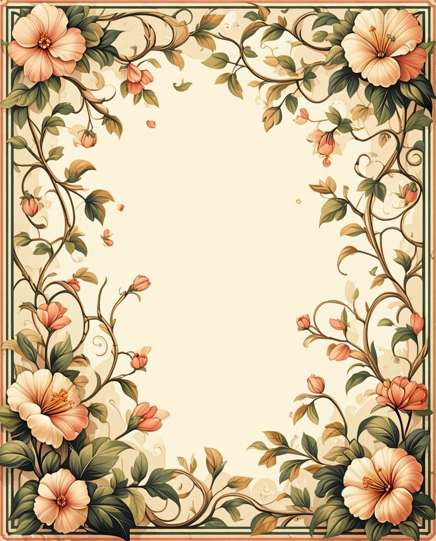 Vintage Floral Vine Pattern Rug