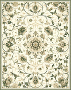Vintage Floral Accents Swirl Pattern Rug