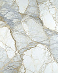 Elegant White Gold Veined Marble Pattern Rug