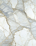 Elegant White Gold Veined Marble Pattern Rug