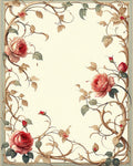 Rose Vine with Floral Border Design Rug