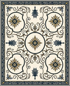 Elegant Floral Scrollwork Design Rug