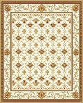 Ornate Floral Scroll Work Design Rug