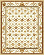 Ornate Floral Scroll Work Design Rug