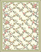 Vintage Rose Vine Floral Pattern Rug