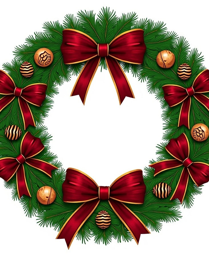 Crimson Bow Festive Greenery Ornaments Rug