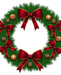 Crimson Bow Festive Greenery Ornaments Rug