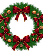 Crimson Bow Festive Greenery Ornaments Rug