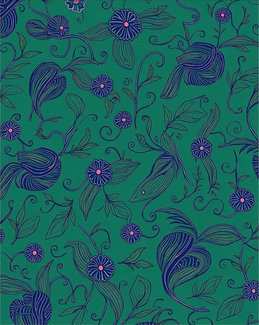Art Nouveau Floral Vines Rug