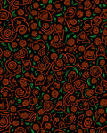 Abstract Orange Swirls Roses Design Rug