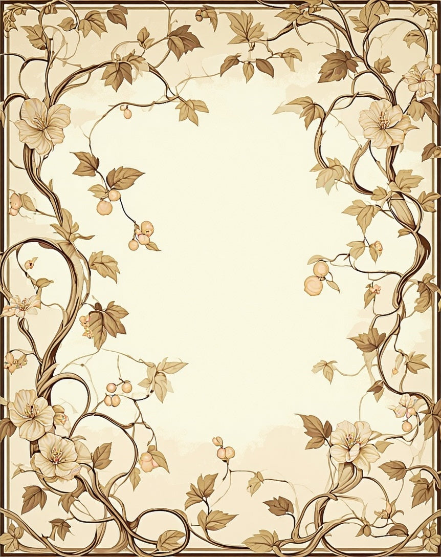Art Nouveau Floral Branch Vine Rug