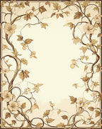 Art Nouveau Floral Branch Vine Rug