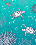 Sea Turtle Coral Reef Illustration Rug
