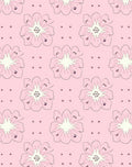 Pale Pink Floral Sketch Pattern Rug