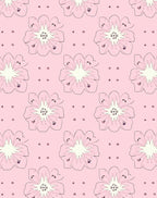 Pale Pink Floral Sketch Pattern Rug