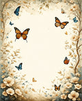 Whimsical Butterflies and Delicate Flowers Nature Rug