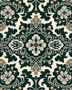 Elegant Floral Damask Pattern Rug