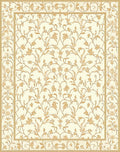 Cream Gold Floral Vine Scroll Rug