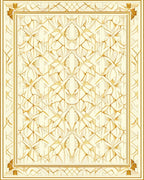 Regal Gold Floral Lattice Pattern Rug