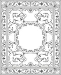 Art Nouveau Floral Scroll Pattern Rug
