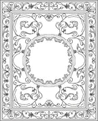 Art Nouveau Floral Scroll Pattern Rug