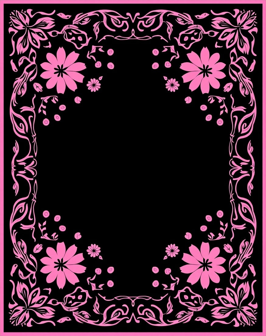 Bountiful Floral Frame Design Rug