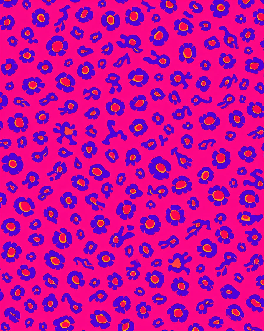 Bold Floral Leopard Pattern Rug