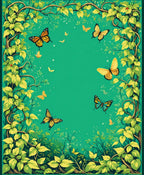Emerald Glade Butterfly Garden Pattern Rug