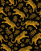 Bold Orange Tiger Floral Pattern Rug
