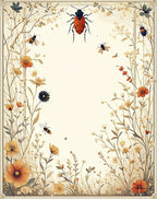 Enchanting Insect Floral Whimsical Design Rug