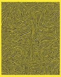 Abstract Yellow Black Maze Lines Design Rug