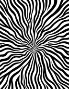Abstract Black White Wavy Lines Rug