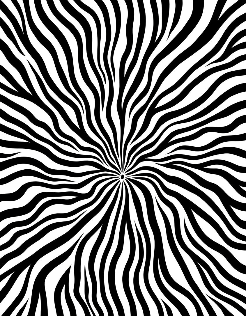 Abstract Black White Wavy Lines Rug