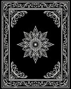 Vintage Floral Mandala Frame Design Rug