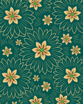 Floral Sunburst Teal Gold Rug