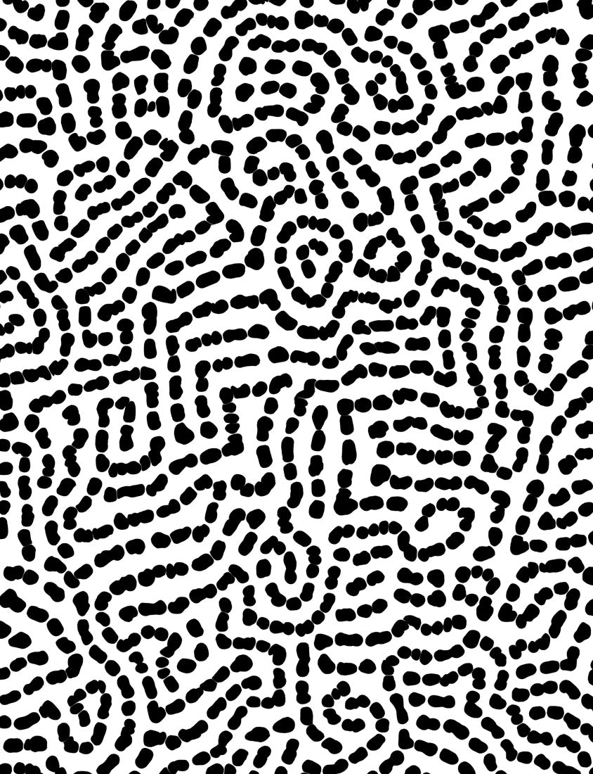 Abstract Curve Pattern With Dots Rug