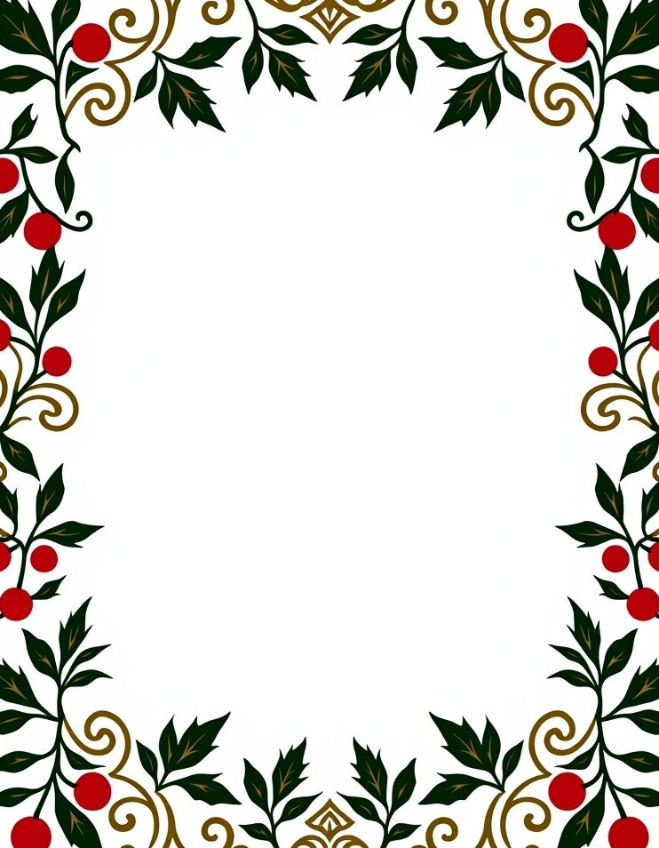 Crimson Berry Vine Scroll Rug