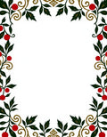 Crimson Berry Vine Scroll Rug