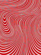 Red White Abstract Swirl Pattern Rug
