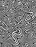 Abstract Black White Maze Pattern Rug